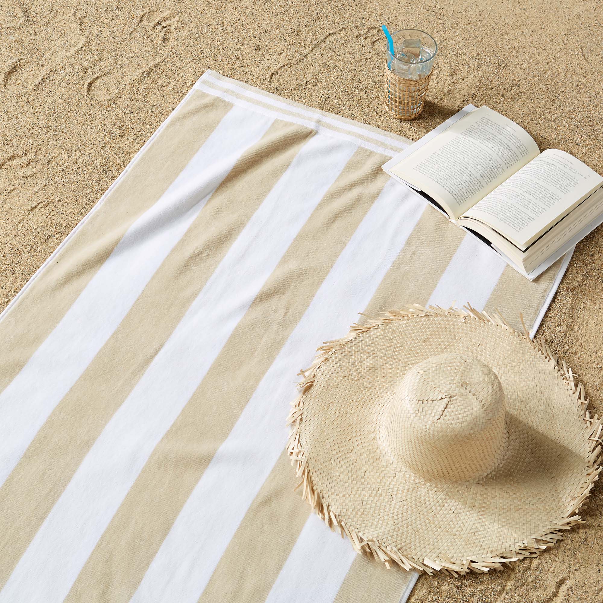 4-Pack Striped Cabana Beach Towel