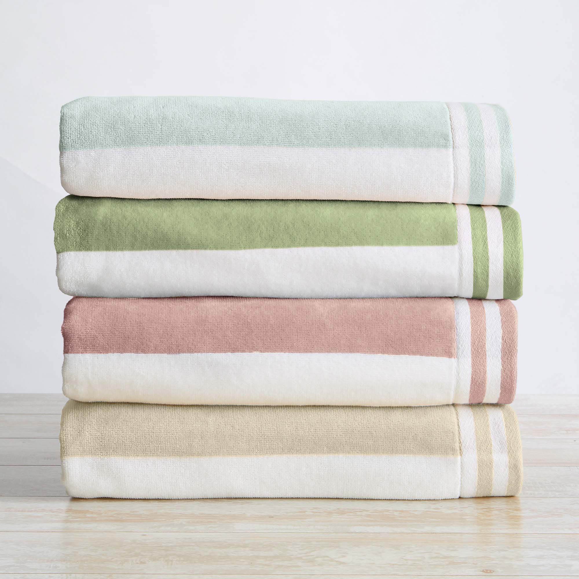 4-Pack Striped Cabana Beach Towel